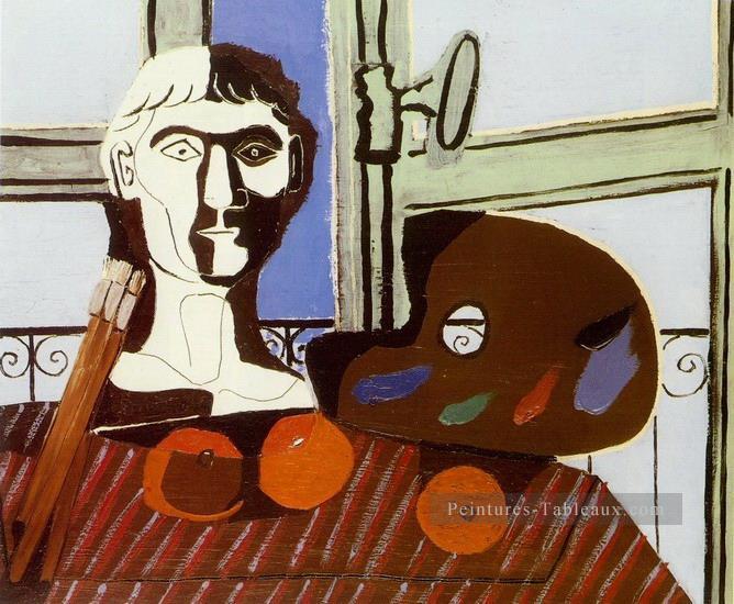 Buste et palette 1925 cubisme Pablo Picasso Peintures à l'huile